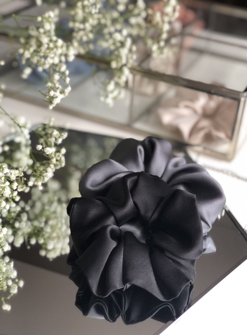 Black silk scrunchie